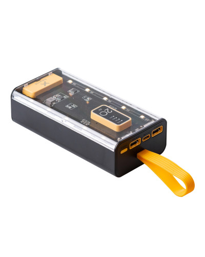 Повербанк 20000 mah powerbank USB/Micro-USB/Type-C/Lightning зовнішній акумулятор 4 вбудовані кабелі