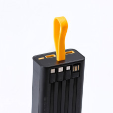 Повербанк 20000 mah powerbank USB/Micro-USB/Type-C/Lightning зовнішній акумулятор 4 вбудовані кабелі