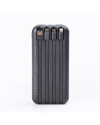 Повербанк з бездротовою зарядкою 30000 mAh Туре-С та Micro USB зовнішній акумулятор 4 вбудовані кабелі