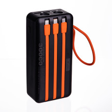 Повербанк зі швидким заряджанням та 3 шнурами 30000 mAh портативний зарядний пристрій powerbank заряджання для телефона HP-N56