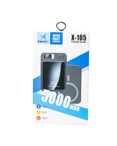 Повербанк з магнітною зарядкою 5000 mah powerbank 2 роз'єми USB Туре-С і Micro-USB