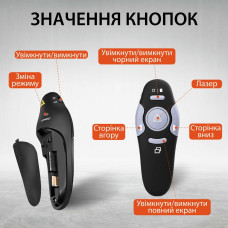 Пульт для презентацій зі USB лазерна указка на 100 м клікер презентер на 10м R2