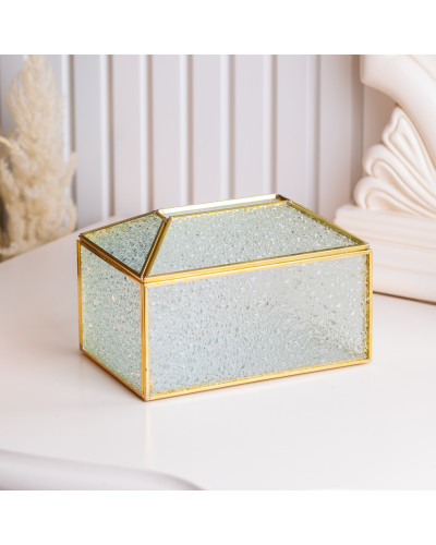 Серветниця золота Кристали скло і метал 19×8×12 см