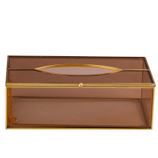 Серветниця золота скло і метал 25,5×7,5×12,5