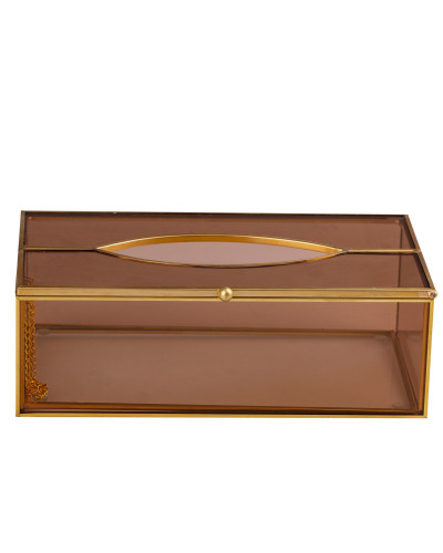 Серветниця золота скло і метал 25,5×7,5×12,5