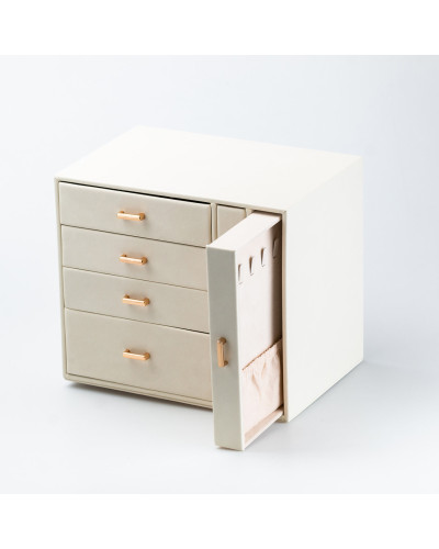 Скринька органайзер для ювелірних прикрас біжутерії 23 х 17.5 х 26 см Біла
