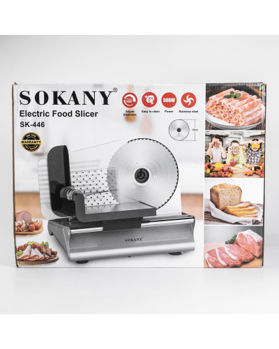 Слайсер професійний Sokany 500 Вт скиборізка для м'яса SK-446