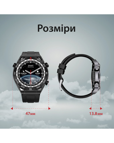 Смарт годинник SmartX X5Max чоловічий / дзвінки (Android, iOS) +2 ремінці