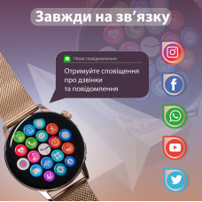 Смарт годинник жіночий водонепроникний G3 Pro Bluetooth 5.2 (Android, iOS) Золотий
