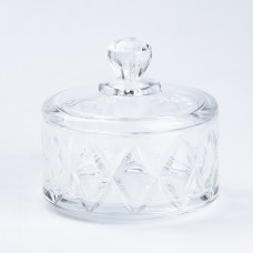 Скляна цукерниця 300 (мл) з кришкою 96 (мм) прозора