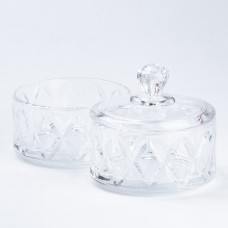 Цукерниця скляна 2 х 300 (мл) з кришкою двоярусна 145 (мм)