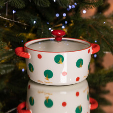 Супниця порцелянова Christmas Tree новорічна  800 (мл) з кришкою Yiwu FM-CS-9D