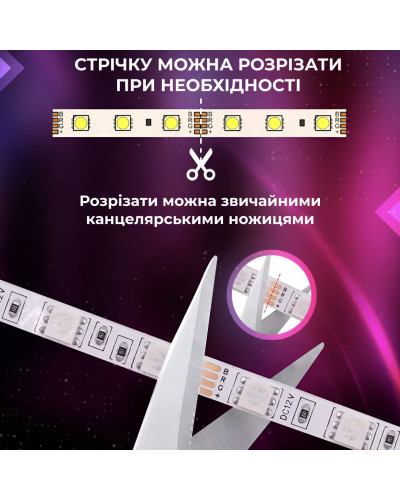 Світлодіодна стрічка з пультом 5 м водостійка 300 LED RGB 5050 світлодіодна Світлодіодна стрічка з пультом 5 м водостійка 300 LED RGB 5050 світлодіодна
