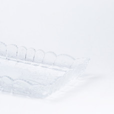 Тарілка прямокутна 28.5 × 16.5 (см) з товстого скла прозора