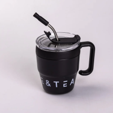 Термочашка Coffee & Tea з трубочкою чорна