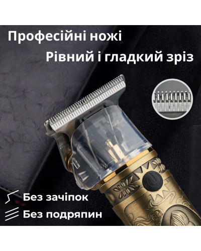 Тример для стрижки волосся та бороди професійний з акумулятором 5 Вт машинка для стрижки з USB VGR V-085