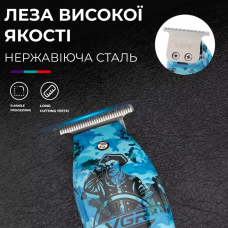Професійний акумуляторний триммер зі світлодіодним індикатором, акумуляторна машинка для стрижки волосся VGR
