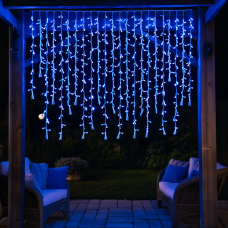 Вулична гірлянда Бахрома 36 м 600 LED білий провід Синій 36MWBL