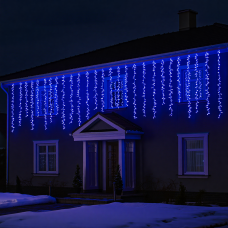 Вулична гірлянда Бахрома 36 м 600 LED білий провід Синій 36MWBL