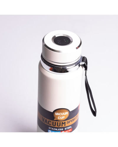 Термос Vacuum Sportsна з датчиком температури 1 л білий