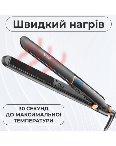 Випрямляч для волосся керамічний з РК дисплеєм, стайлер для вирівнювання волосся та завивки VGR V-515