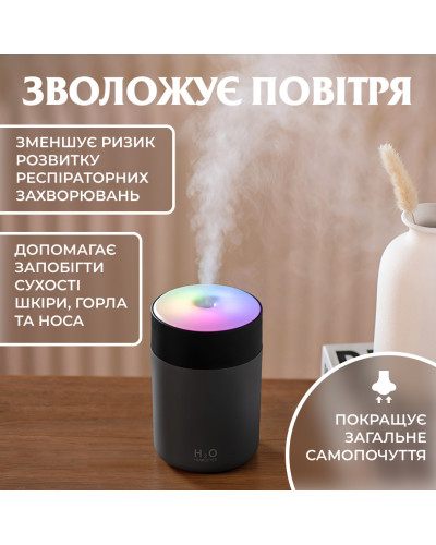 Зволожувач повітря для дому дитячий портативний USB 300 мл ароматичний дифузор із підсвічуванням Сірий Зволожувач повітря для дому дитячий портативний USB 300 мл ароматичний дифузор із підсвічуванням Сірий