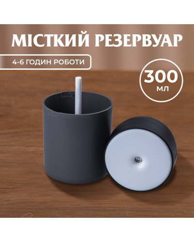 Зволожувач повітря для дому дитячий портативний USB 300 мл ароматичний дифузор із підсвічуванням Сірий Зволожувач повітря для дому дитячий портативний USB 300 мл ароматичний дифузор із підсвічуванням Сірий