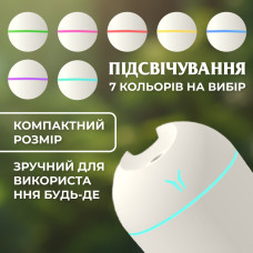 Зволожувач повітря для дому міні портативний USB 250 мл ароматичний дифузор з підсвічуванням Білий