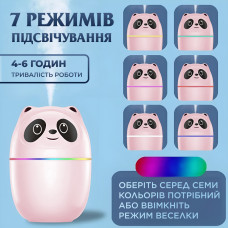 Зволожувач повітря для дому портативний 220 мл у вигляді ведмедика з підсвічуванням