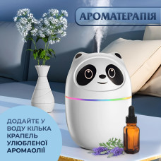 Зволожувач повітря для дому портативний 220 мл у вигляді ведмедика з підсвічуванням Білий