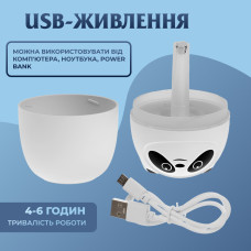 Зволожувач повітря для дому портативний 220 мл у вигляді ведмедика з підсвічуванням Білий