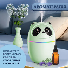 Зволожувач повітря для дому портативний 220 мл у вигляді ведмедика з підсвічуванням Зелений