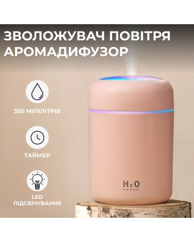 Зволожувач повітря для дому портативний USB 350 мл ароматичний дифузор з підсвічуванням