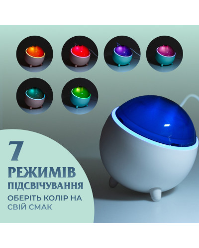 Зволожувач повітря для дому портативний USB 300 мл ароматичний дифузор з підсвічуванням Зелений