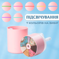 Зволожувач повітря для дому портативний USB 450 мл з підсвічуванням Рожевий