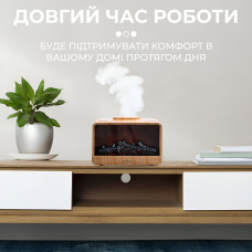 Зволожувач повітря з підсвічуванням портативний з функцією аромадифузору Коричневий
