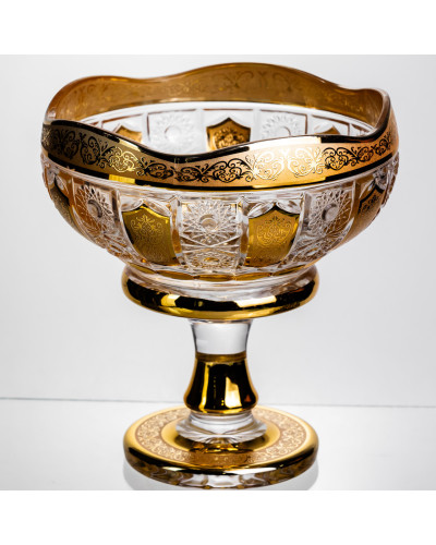 Ваза для фруктів скляна Bohemia Gold 26 см Yiwu HP-34-137