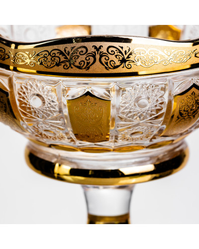 Ваза для фруктів скляна Bohemia Gold 26 см Yiwu HP-34-137