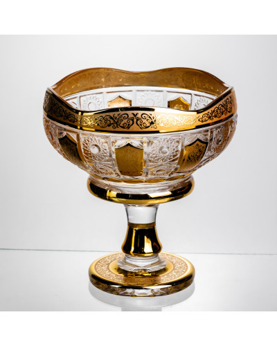 Ваза для фруктів скляна Bohemia Gold 26 см Yiwu HP-34-137