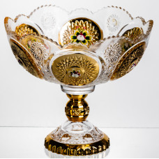 Ваза для фруктів скляна Gold Glass 22 см Yiwu HP-34-140