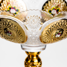 Ваза для фруктів скляна Gold Glass 22 см Yiwu HP-34-140