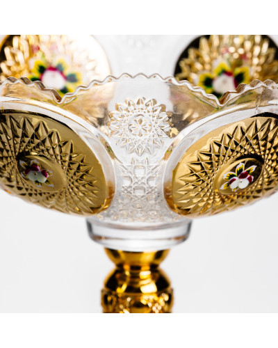 Ваза для фруктів скляна Gold Glass 22 см Yiwu HP-34-140