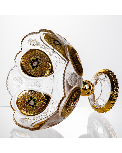 Ваза для фруктів скляна Gold Glass 22 см Yiwu HP-34-140