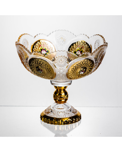 Ваза для фруктів скляна Gold Glass 22 см Yiwu HP-34-140