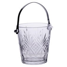 Відерце для льоду скляне 1 л з металевими щипцями HP-19-22GLASS