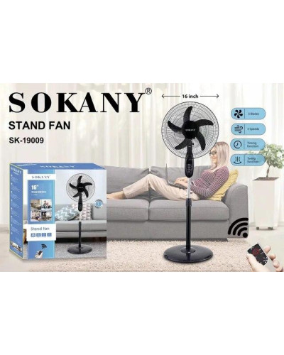 Вентилятор підлоговий Sokany Stand Fan 3 швидкості 5 металевих лопастей підлоговий вентилятор