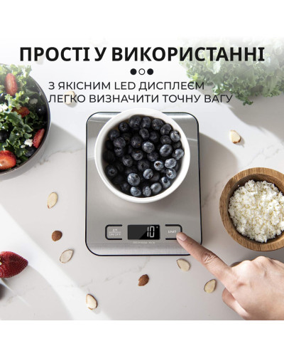 Ваги кухонні до 5 кг з плоскою платформою на батарейках, кулінарні ваги для зважування продуктів SF-2012