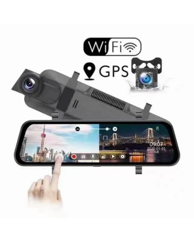Відеореєстратор дзеркало з камерою заднього виду Touch Screen Super FULL HD парктронік Vechicle Blackbox DVR