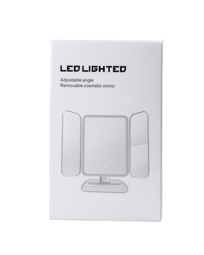 Дзеркало настільне потрійне з led підсвіткою для макіяжу сенсорне